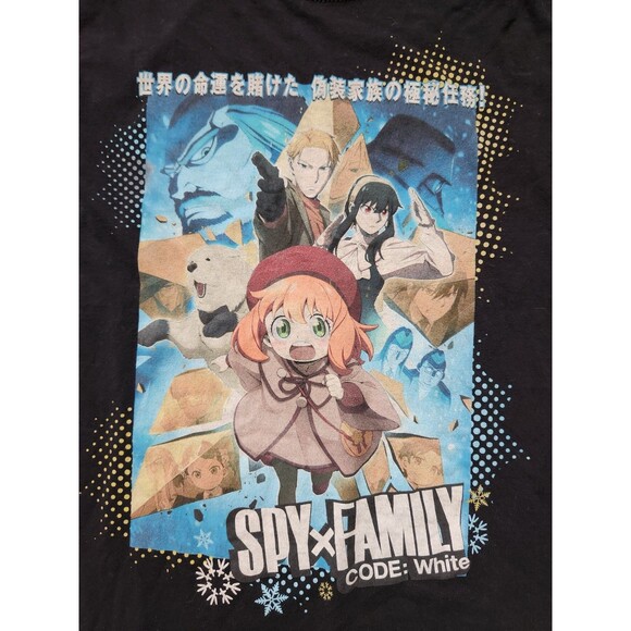 Hot Topic Spy X Family Code White Graphic T Shirt Black Anime Short Sleeve L - Picture 2 of 7